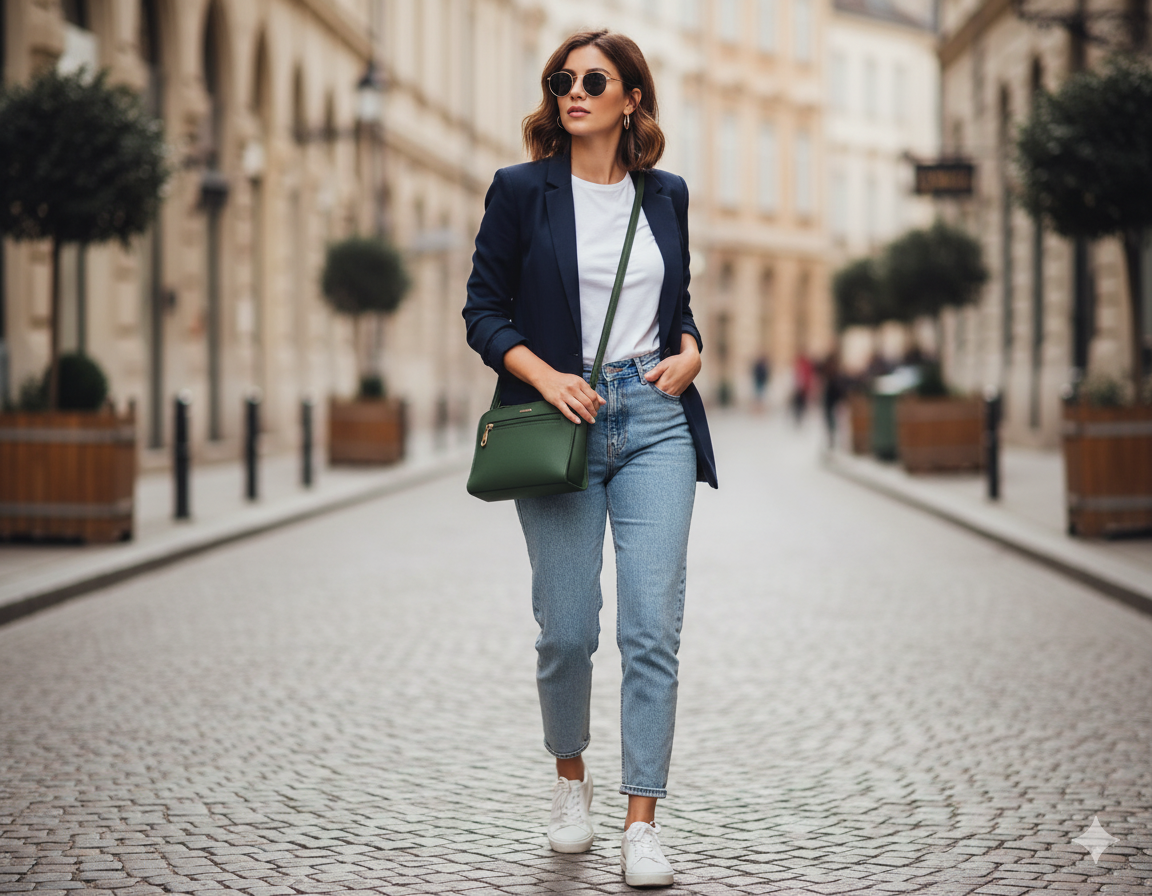 PU Leather Plain Hand Bag Set 5 pieces