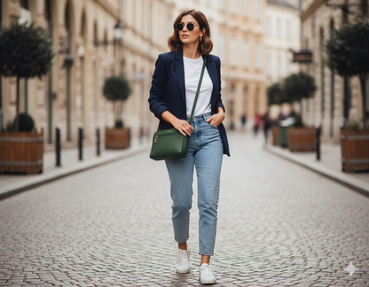 PU Leather Plain Hand Bag Set 5 pieces