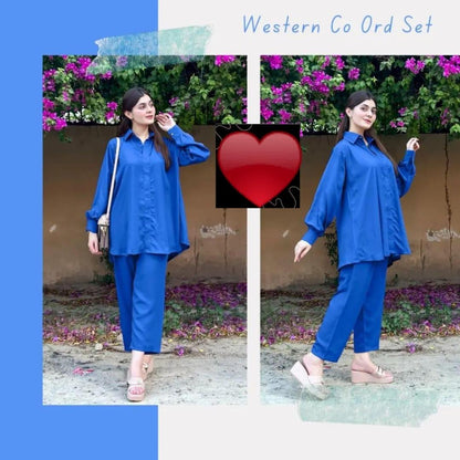 Women's Stitched Georgette Plain Shirt And Trouser