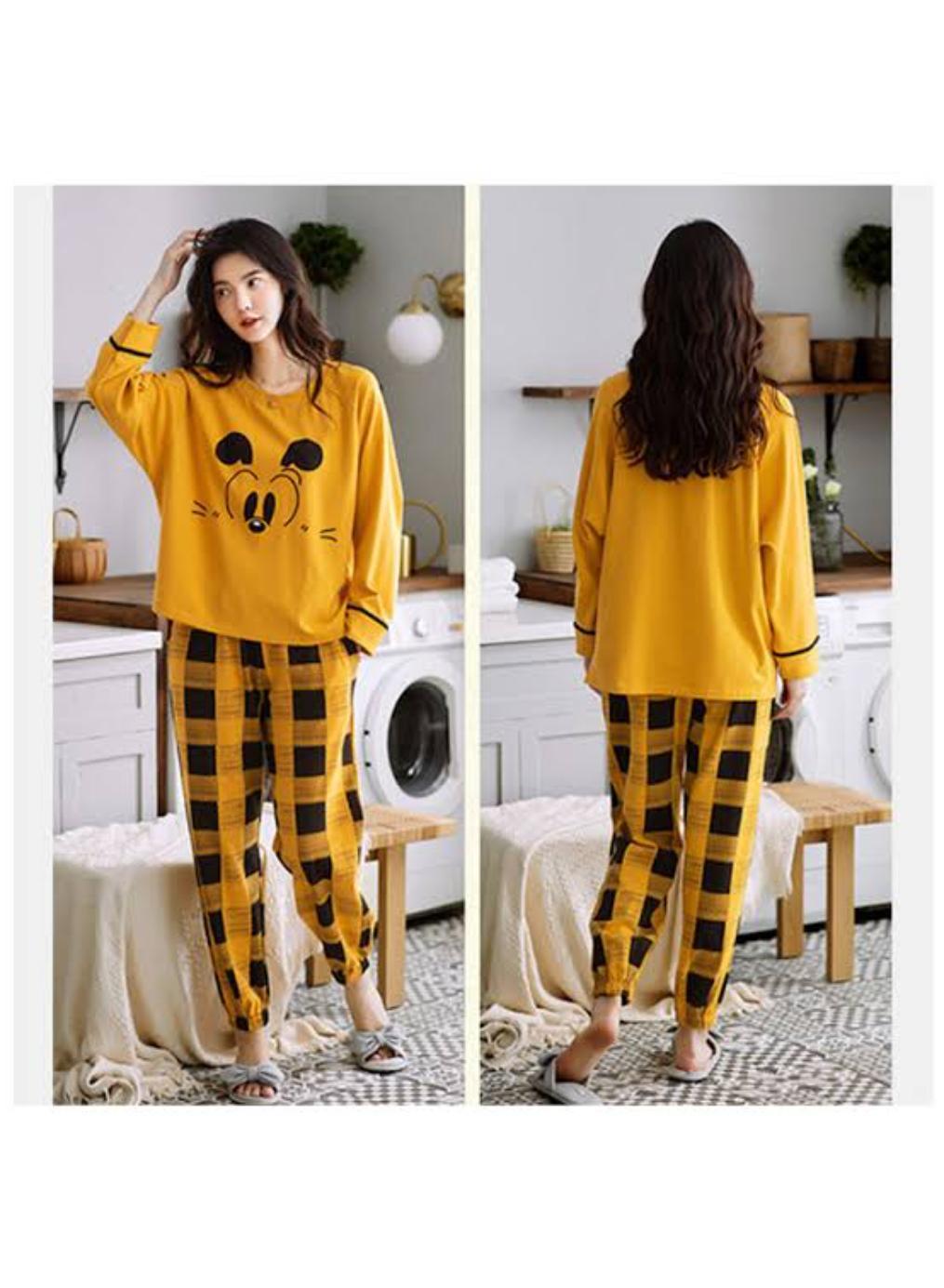 Women's Stitched Cotton Jersey Printed Night Suit