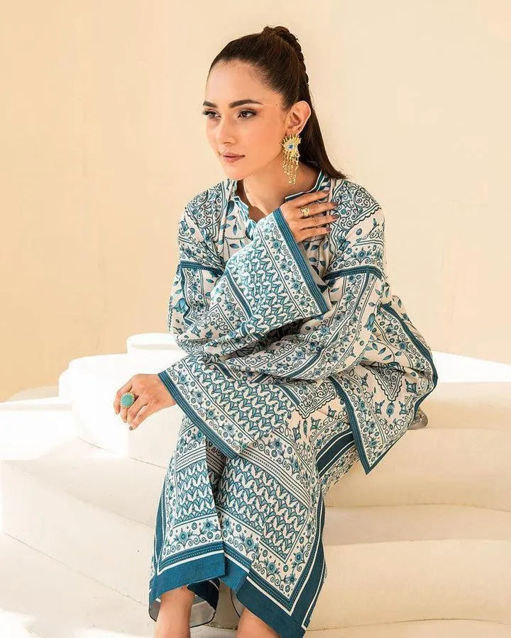 Stitched Swiss Lawn Printed Shirt And Trouser