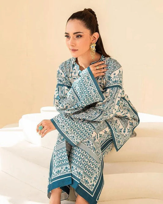 Stitched Swiss Lawn Printed Shirt And Trouser