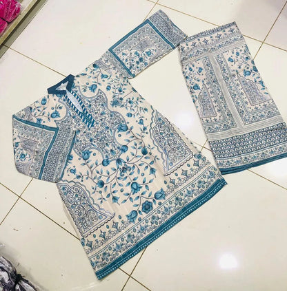 Stitched Swiss Lawn Printed Shirt And Trouser