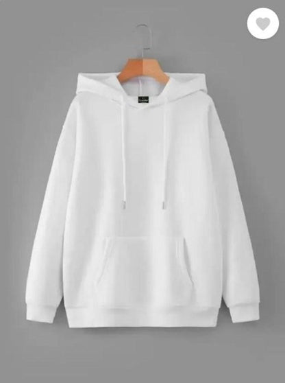 Stitched Fleece Hoodie, White