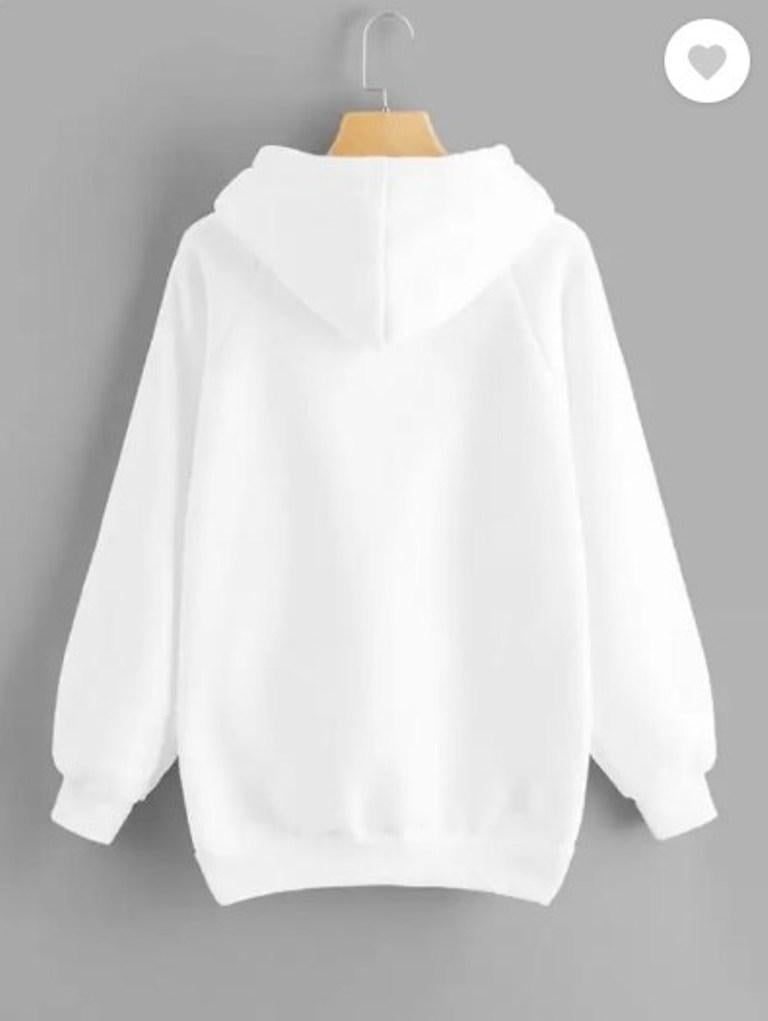 Stitched Fleece Hoodie, White