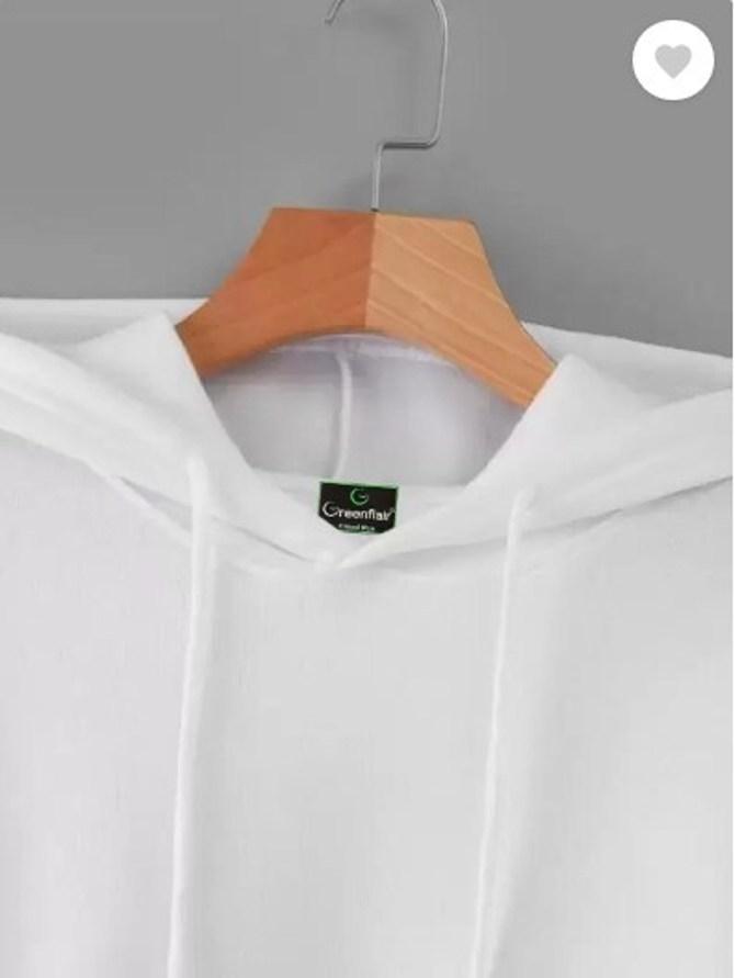 Stitched Fleece Hoodie, White