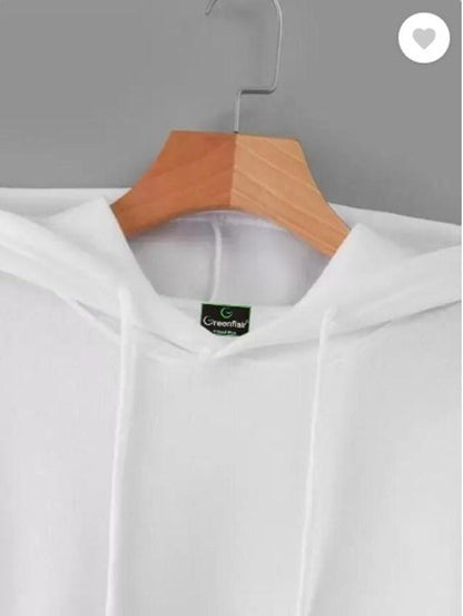 Stitched Fleece Hoodie, White