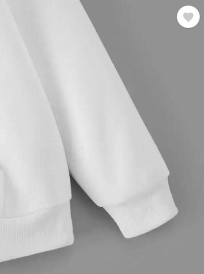 Stitched Fleece Hoodie, White