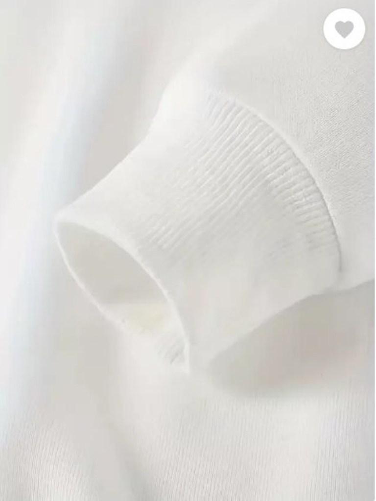 Stitched Fleece Hoodie, White