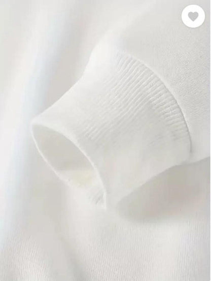 Stitched Fleece Hoodie, White